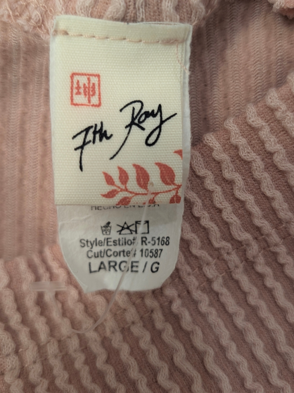 7th Ray Ribbed Pink Short Overalls - Picture 4 of 5